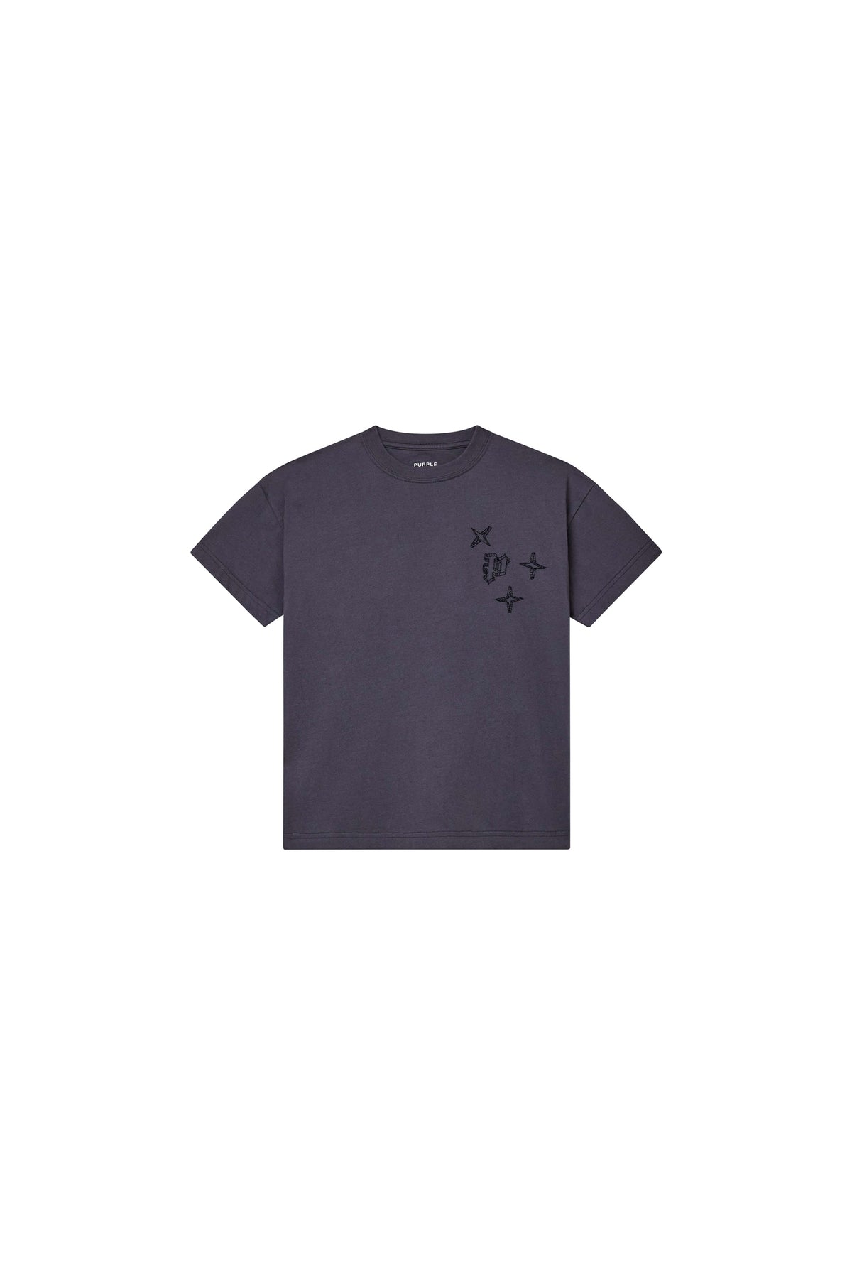 Kids' Monogram Tee in Asphalt, 100% Cotton, Relaxed Fit, available in sizes 4-5 to 12.