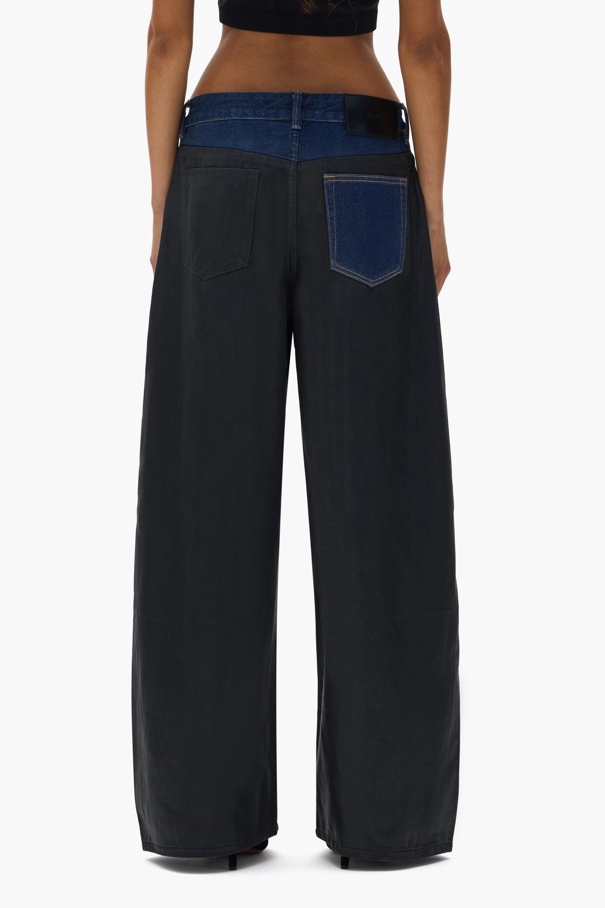 Dual Tone Baggy Denim, Baggy Fit, Low Rise, 100% Cotton, available in sizes 24-34.