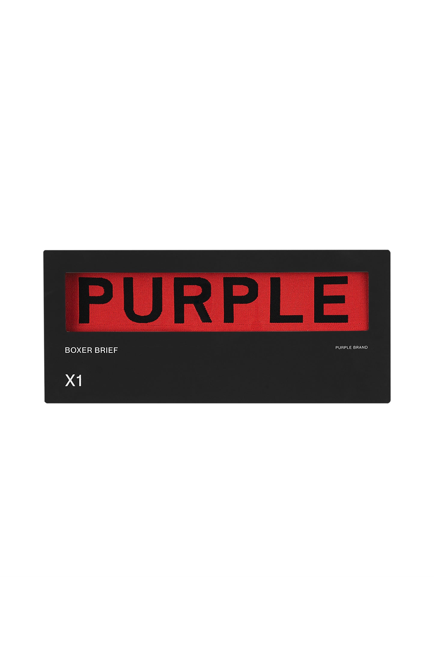 Purple Brand Boxer Brief Single - Red, Classic Style, Stretched Pima Cotton, Wide Jacquard Elastic