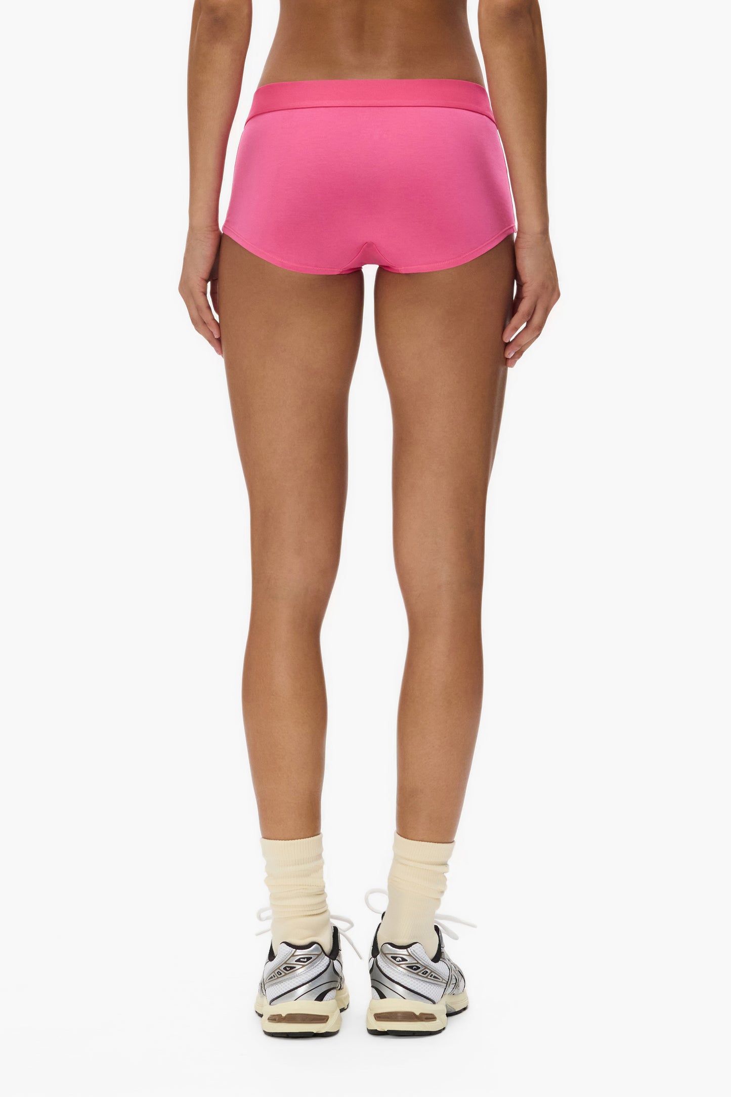 Boy Short underwear with branded elastic waistband, available in sizes XXS to XL.