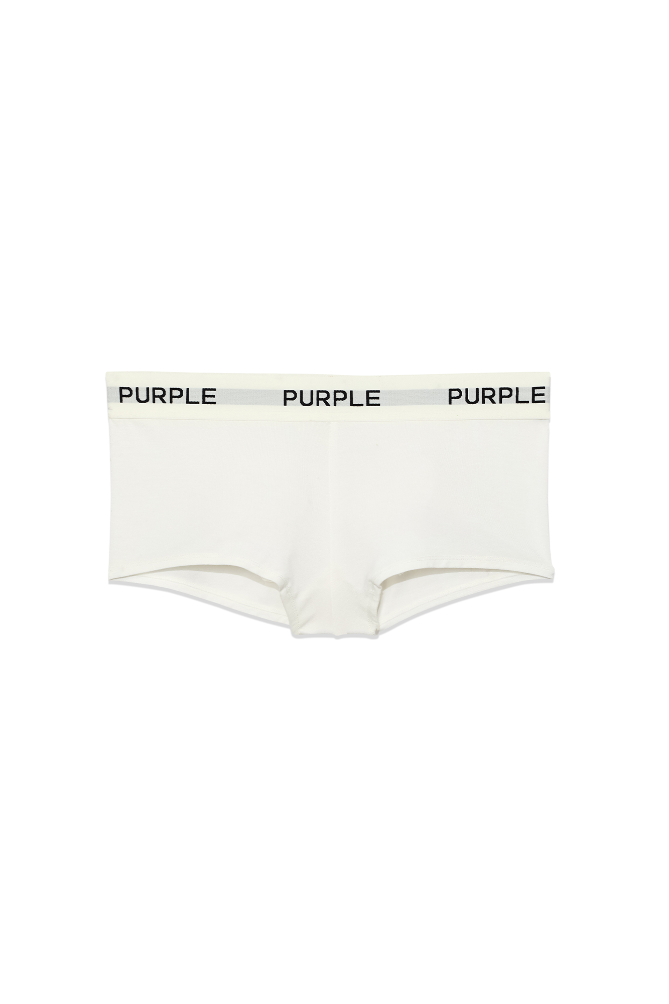Boy Short Underwear with wide soft purple branded elastic waistband in stretch jersey fabric.