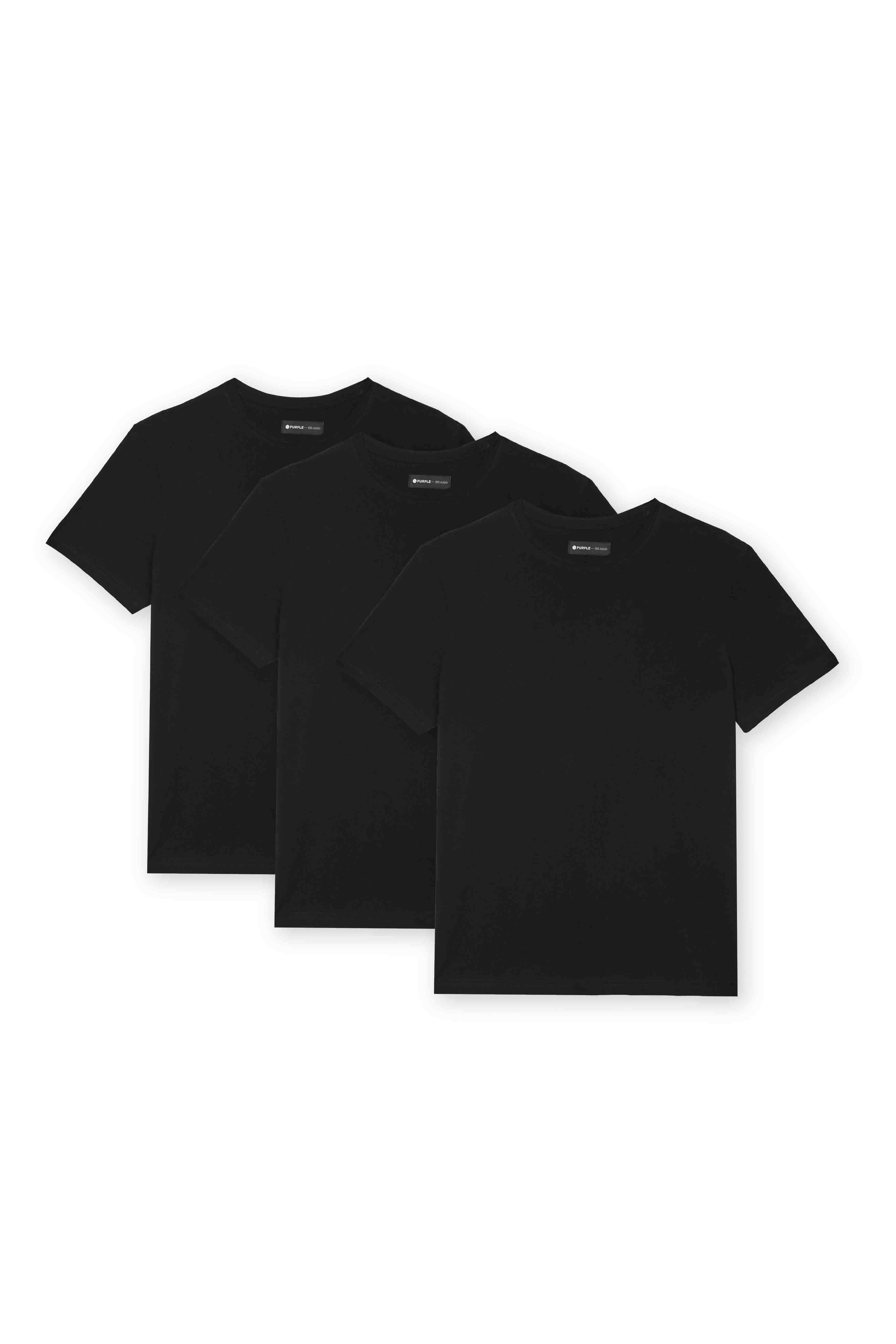 Purple Brand Mens Meander Black Crew Neck T-Shirt P104-JBLM322 Black