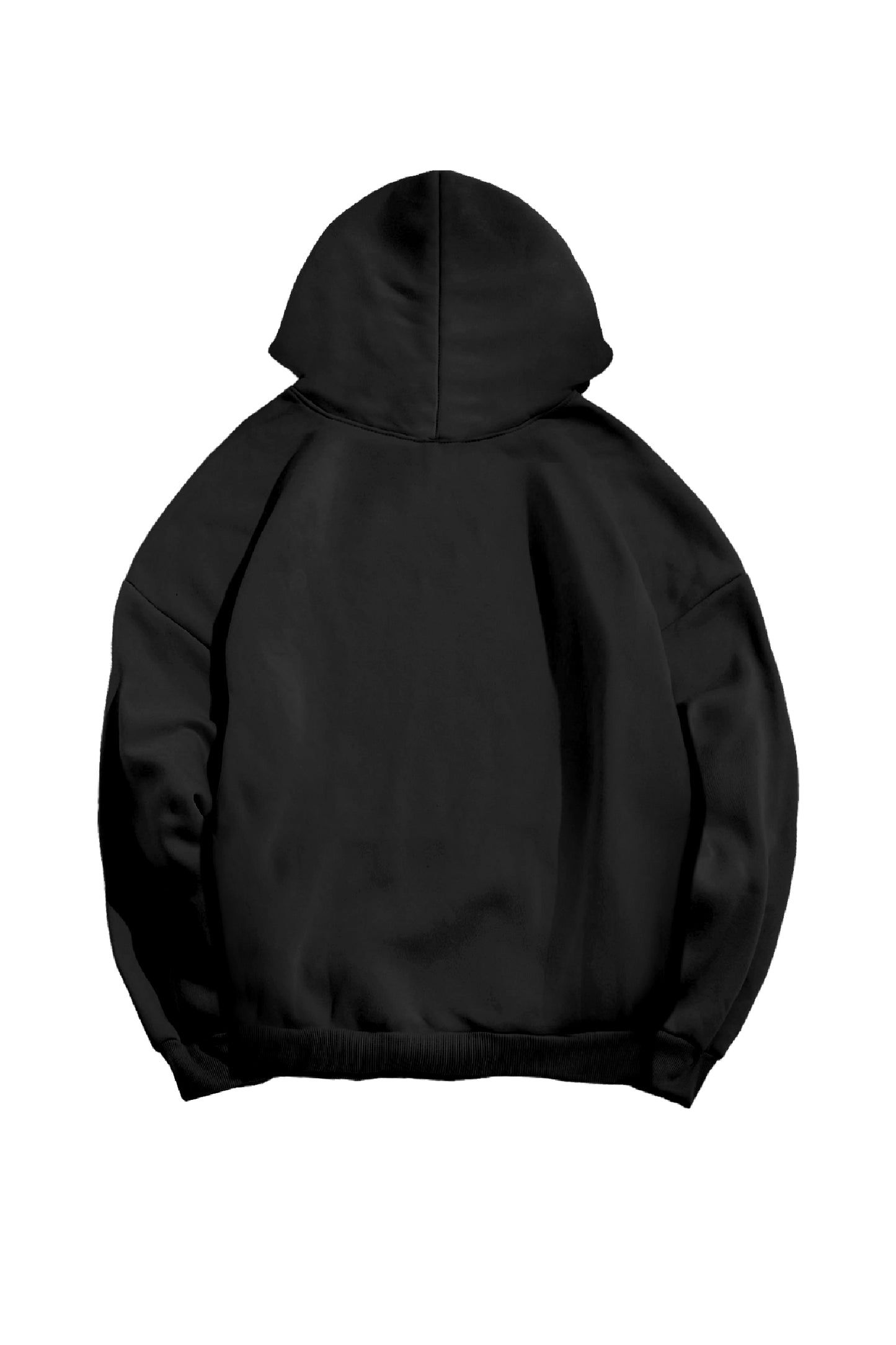 New World Hoodie in oversized fit with Purple Brand logos and kangaroo pocket, black fleece.