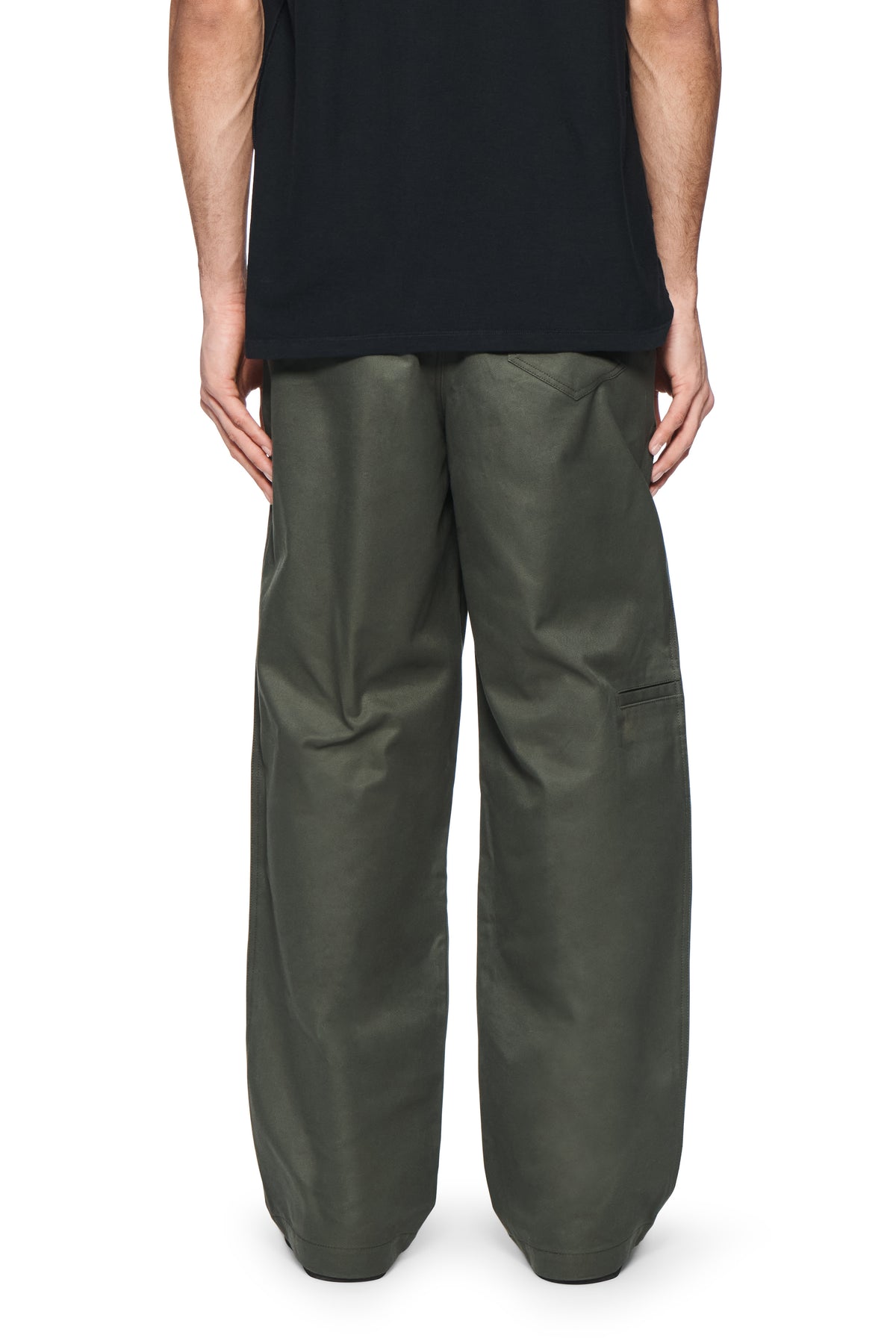 Relaxed green Wordmark Woven Pants made of 100% cotton with a wide-fitting leg.