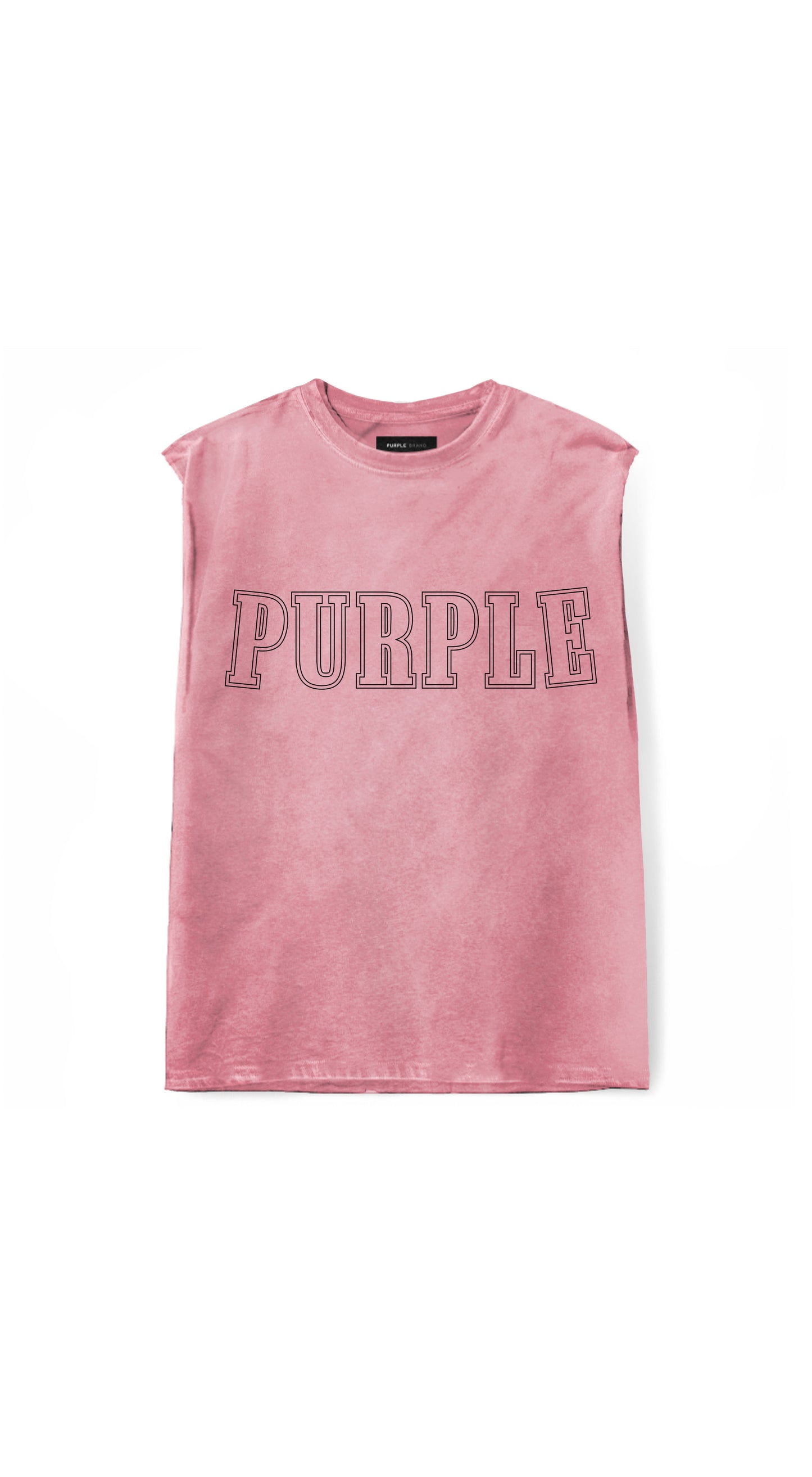Slab Wordmark Tank Top with Crackle Print and Regular Fit in Light Wash, available in multiple sizes.
