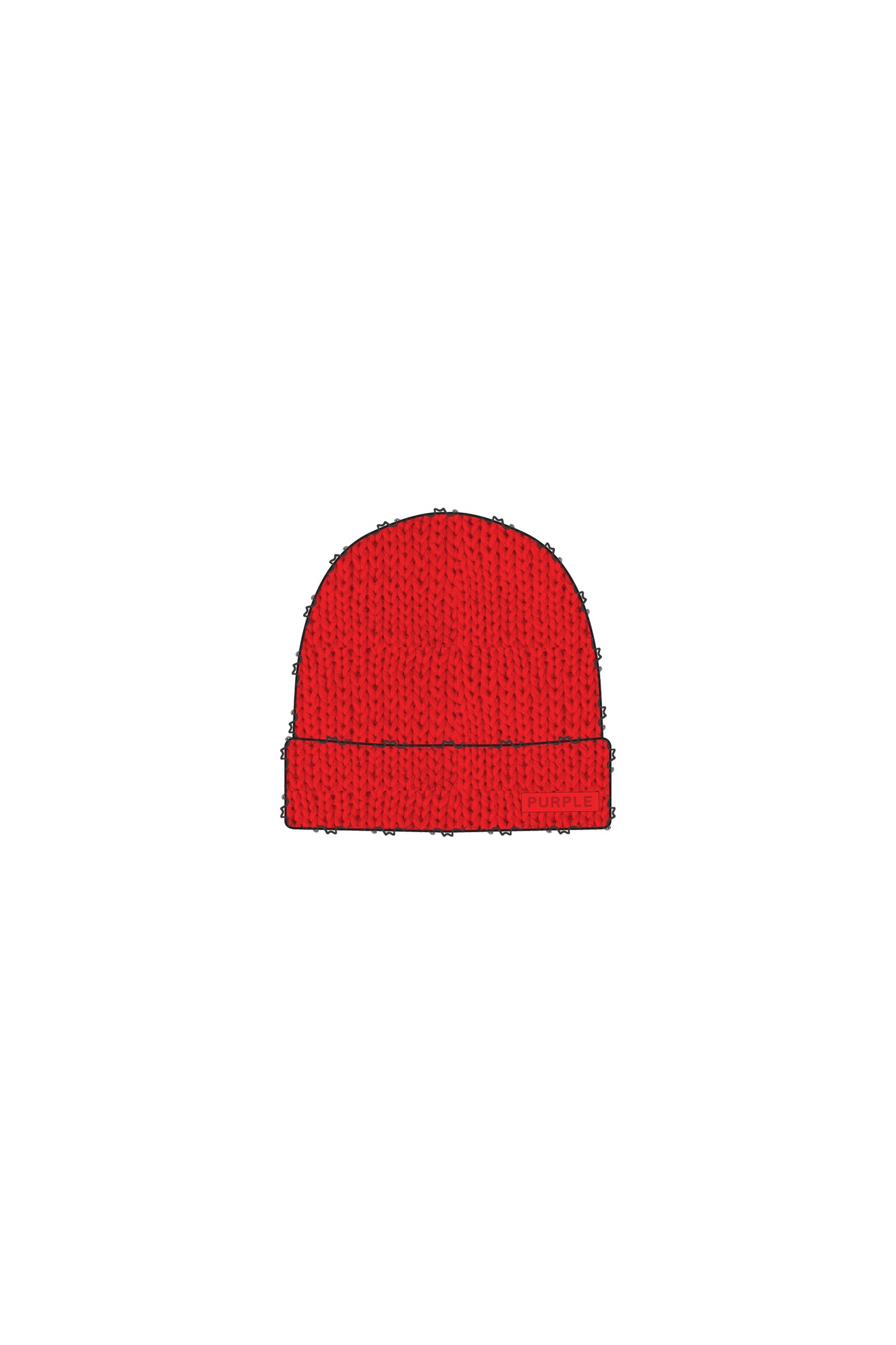 Mohair Purple Brand Beanie with tonal leather logo patch and regular fit design