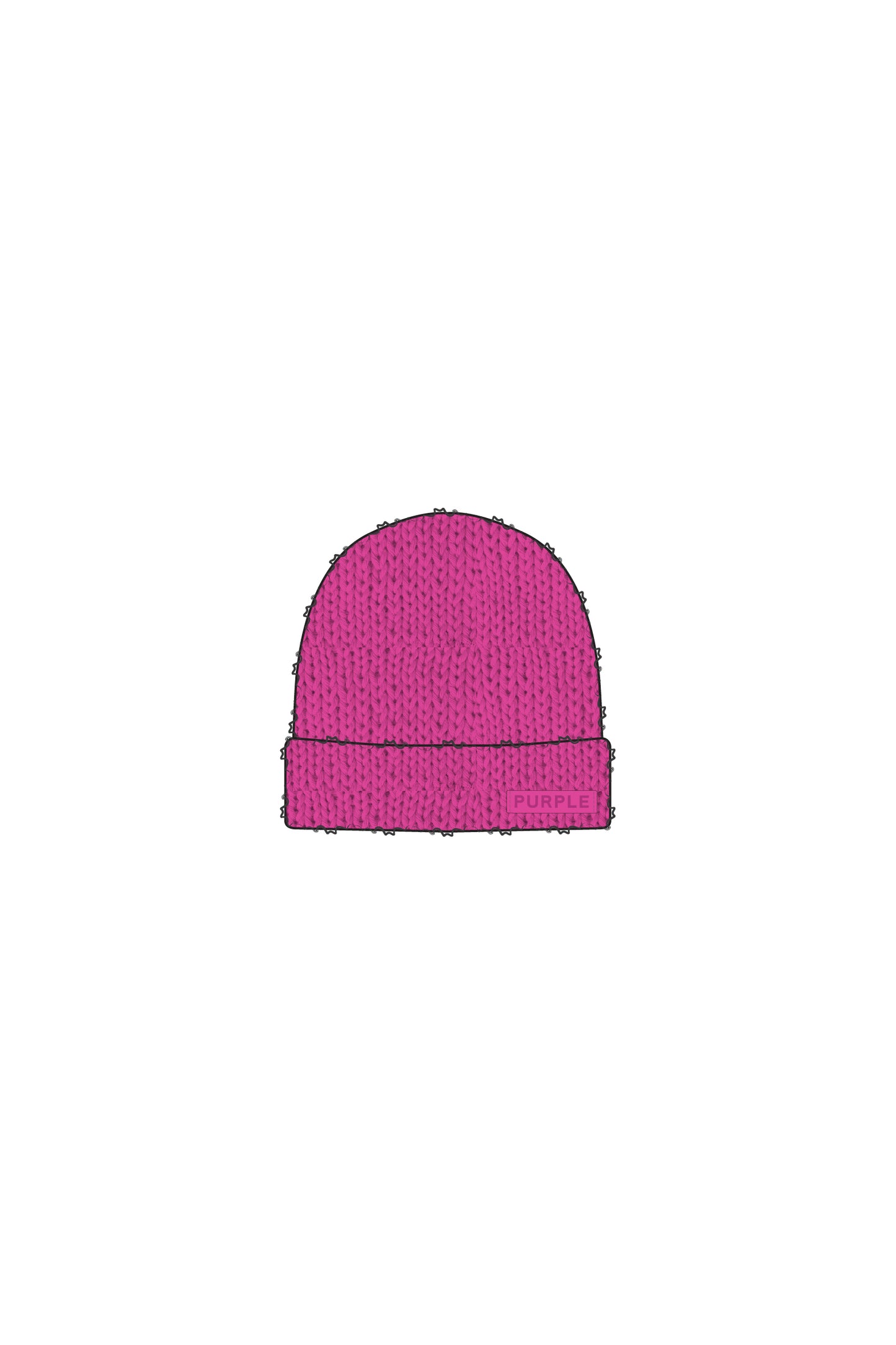 Mohair Purple Brand Beanie, regular fit, tonal leather logo patch, nylon down yarn.
