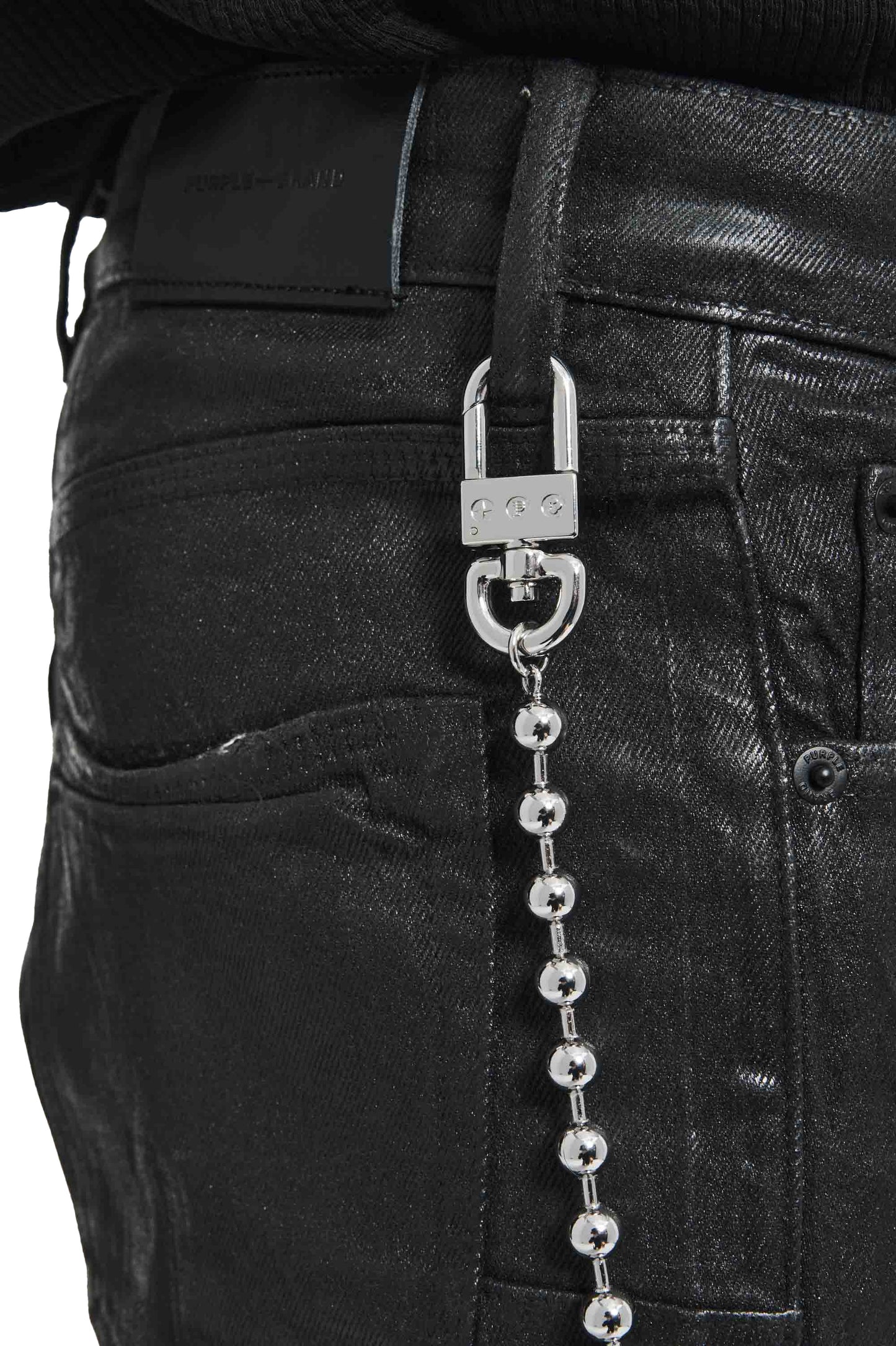 Silver-tone Wallet Ball Chain with snap hook and split ring, OS size.