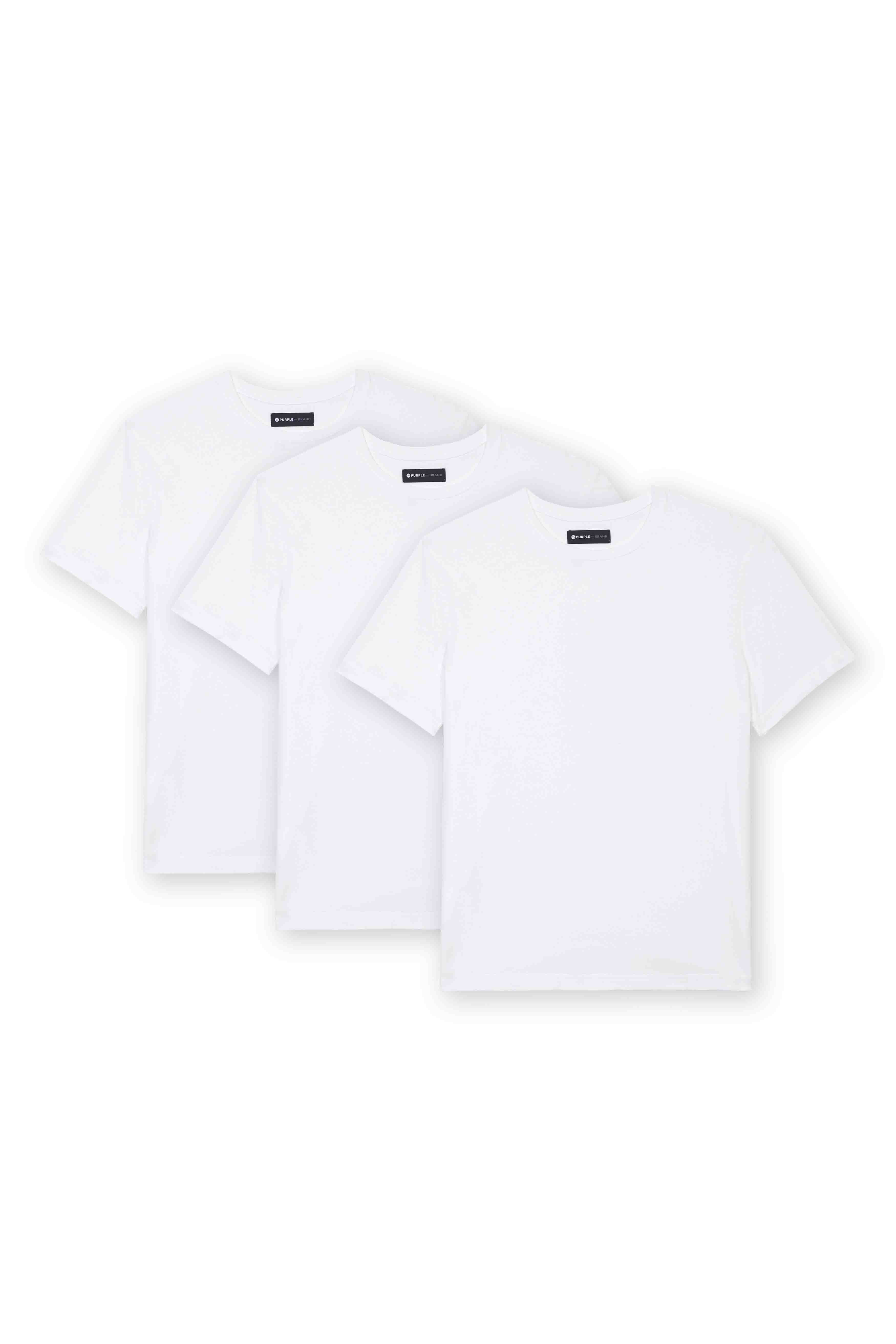 Purple Brand Men's Logo Clean T-Shirt in White Purple Brand