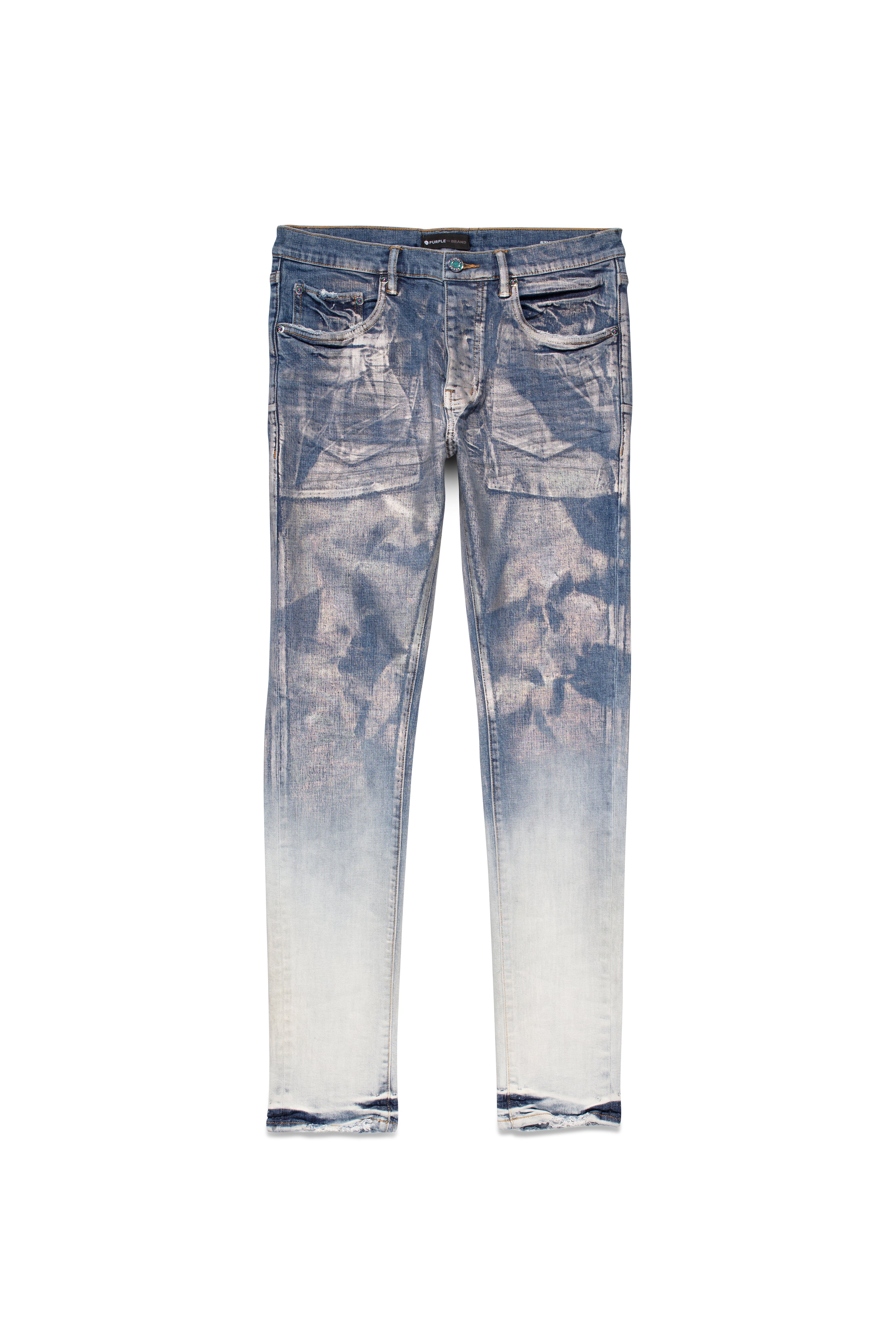 PURPLE BRAND HIJM322 DISTRESSED BLUE 33 HOLOGRAPHIC INDIGO