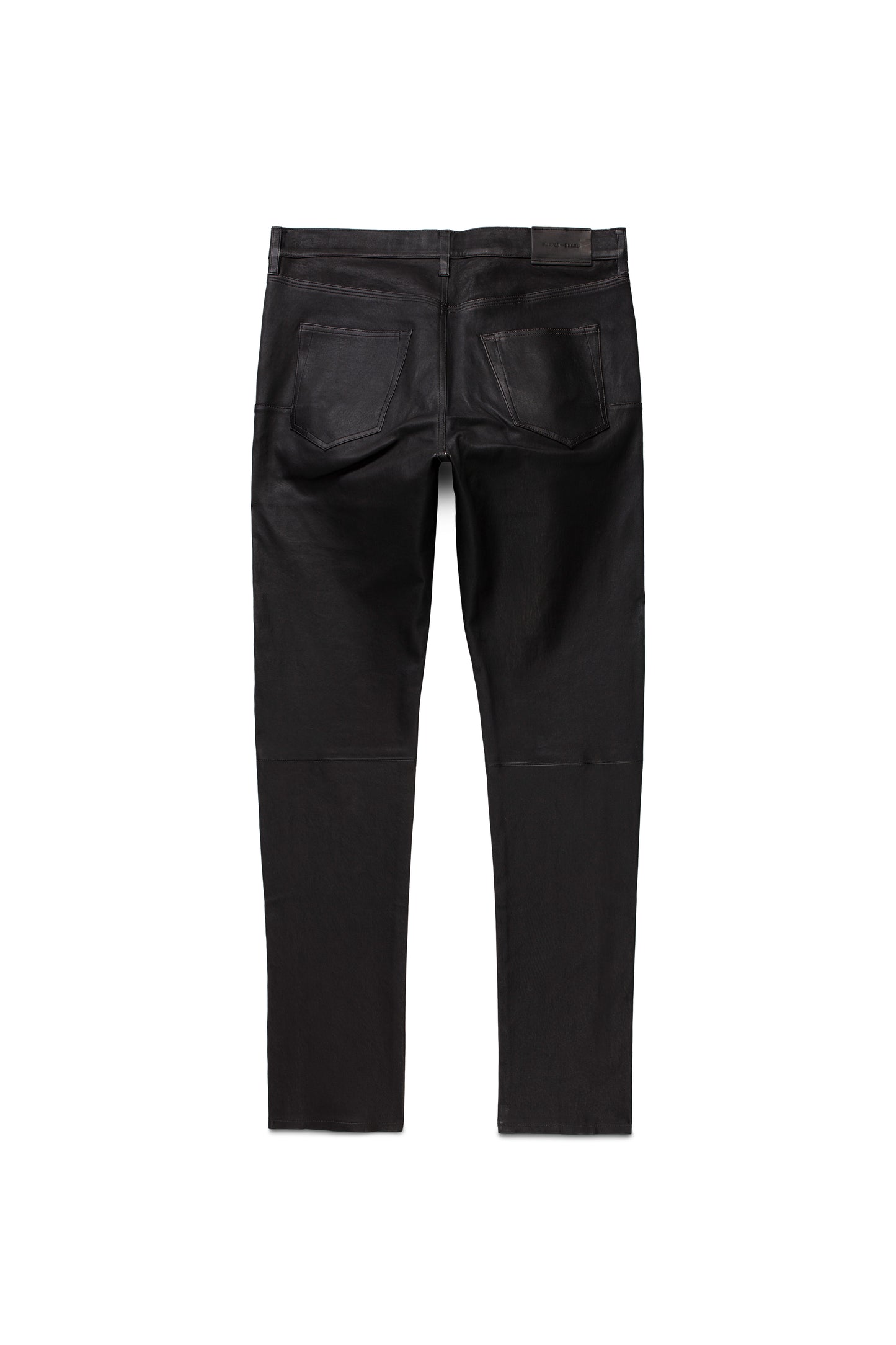 P001 Stretch Leather Black Beauty low-rise skinny pants with reinforced belt loops