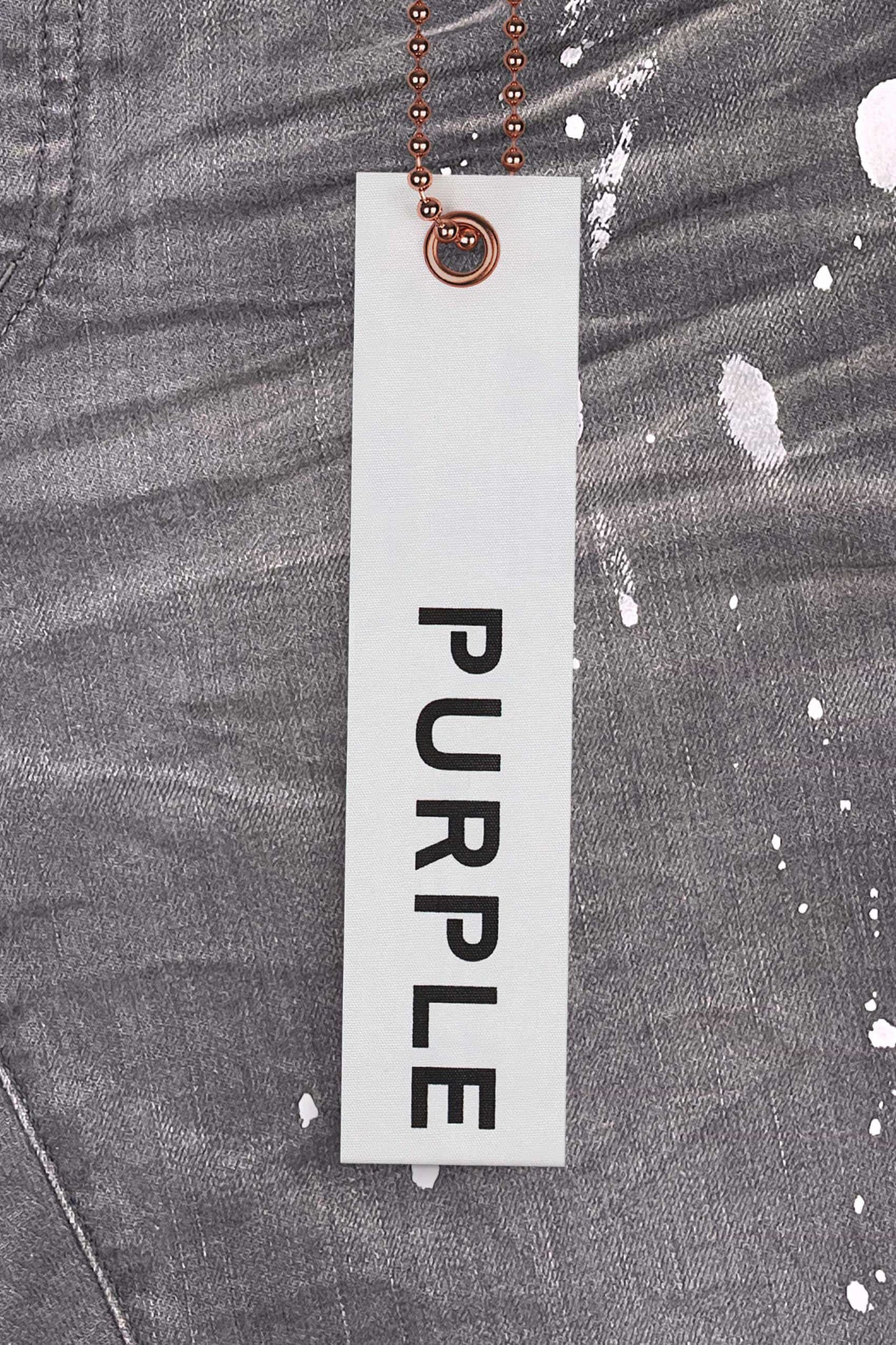 PURPLE BRAND - Men's Denim Jean - Low Rise Skinny - Style No. P001 - Worn Grey Knee Slit - Hangtag