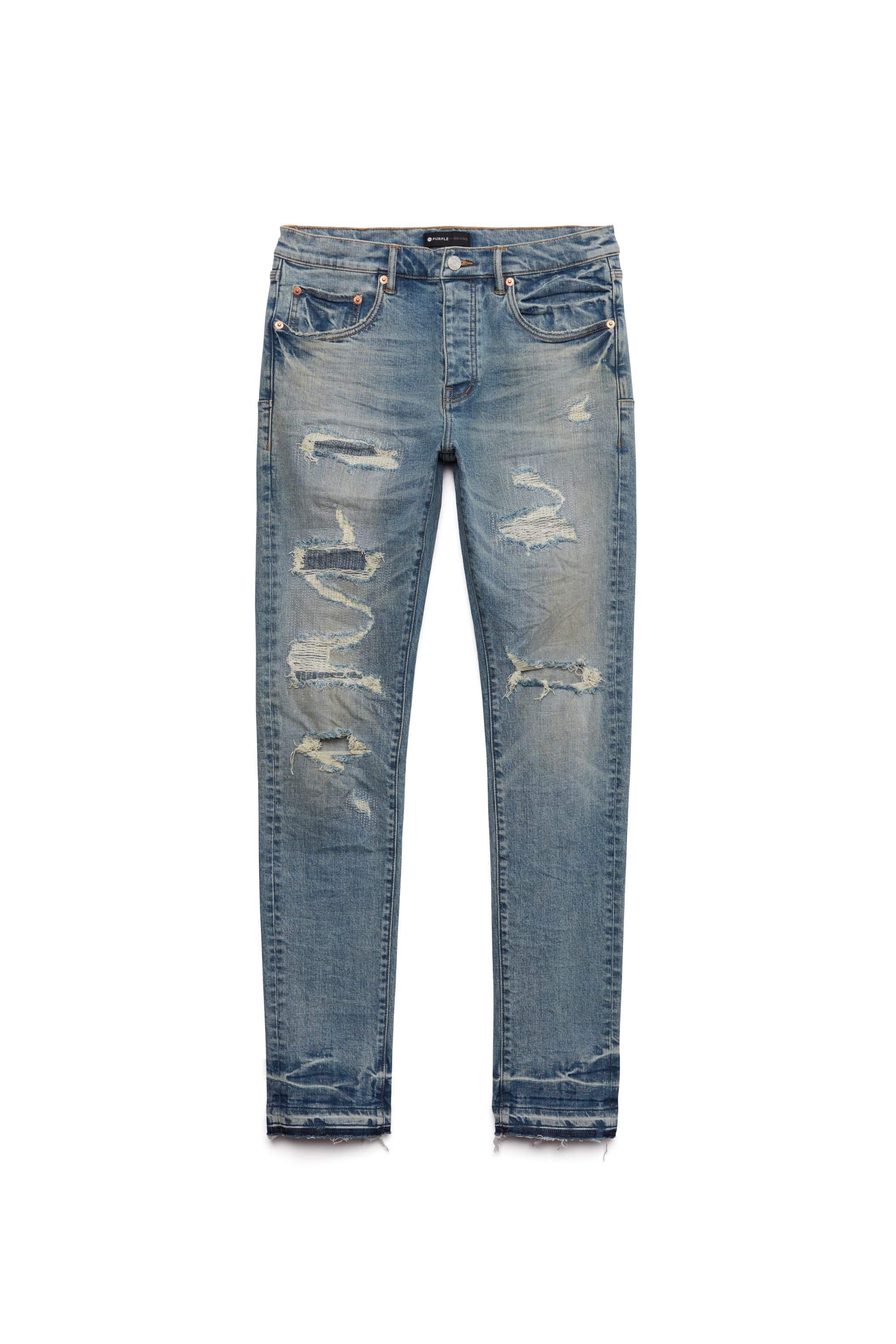 Purple Brand Jeans Mens Slim Fit Low Rise P001 Blue $295 Size 36