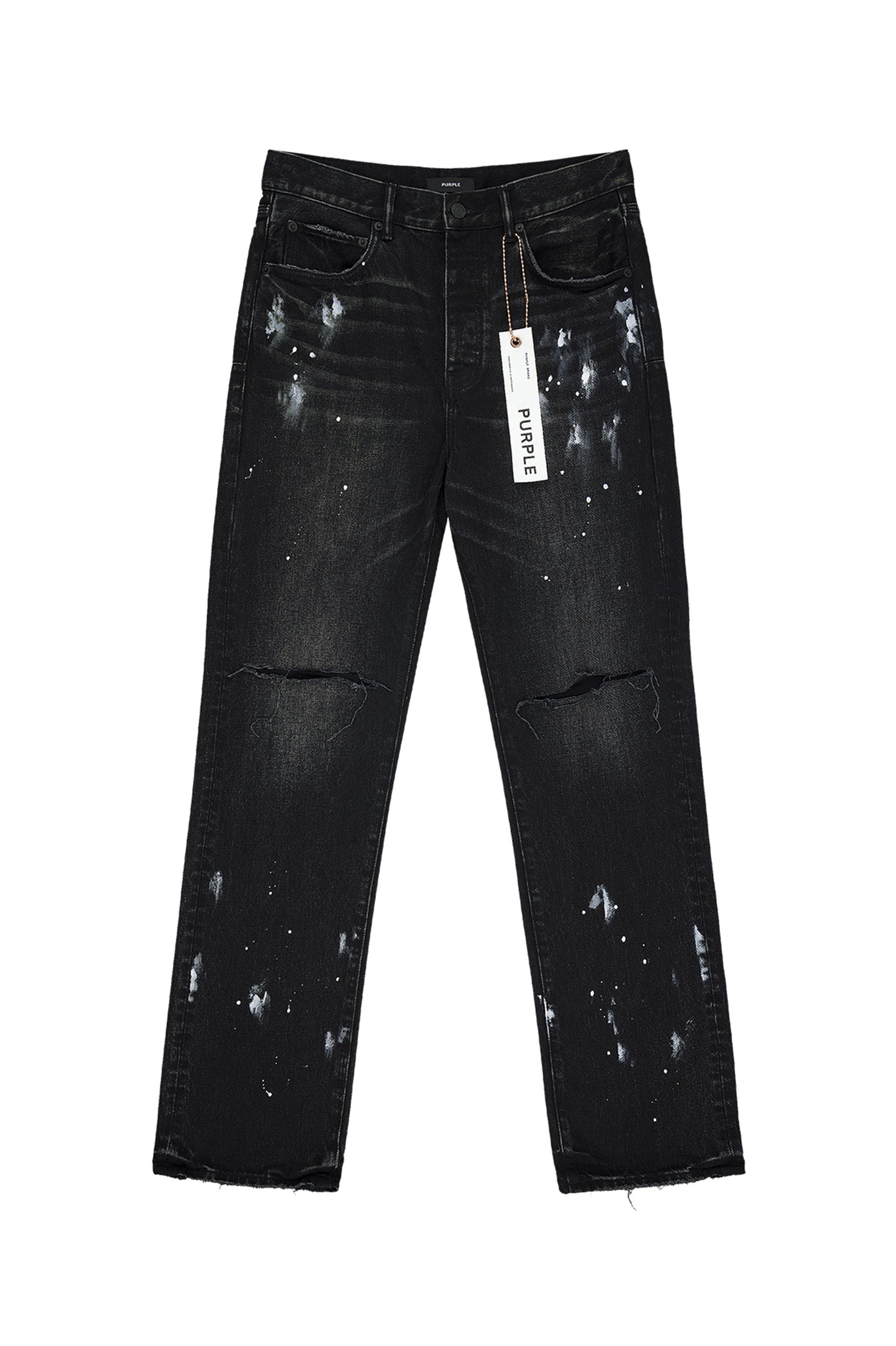 P011 Knee Slit Paint Splatters