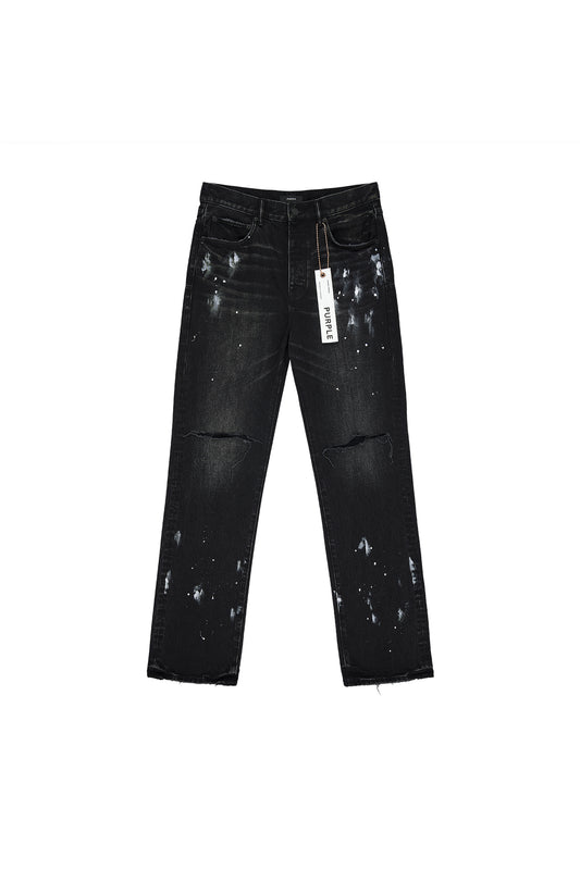 P011 Knee Slit Paint Splatters
