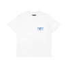 Blurred Wordmark Tee in white, 100% cotton, regular fit, digital print design.