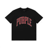 Arched Outlined Tee in black, 100% cotton, regular fit, featuring digital print design.
