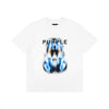 Streamlined Tee in white, regular fit, made from 100% cotton with digital print detail.