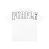 Slab Outline Tee in white, 100% cotton, regular fit with raised matte silicone detail.