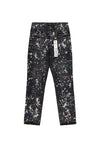Slim straight denim P005 Marble with bleach stains and paint splatters in size 36.
