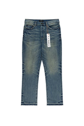 P011 Green Cast Denim, Mid Rise Straight, sizes 28-40, featuring novelty wash and released hem.