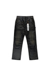 P015 Patent Vintage Carpenter Denim in purple with relaxed fit and mid rise design.