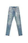 Purple Flock Drywork denim, low rise, stretch skinny, sizes 28-40, unique wash finish.