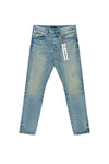 Vintage Mid Denim in Purple with mid rise and slim straight fit, featuring novelty wash.
