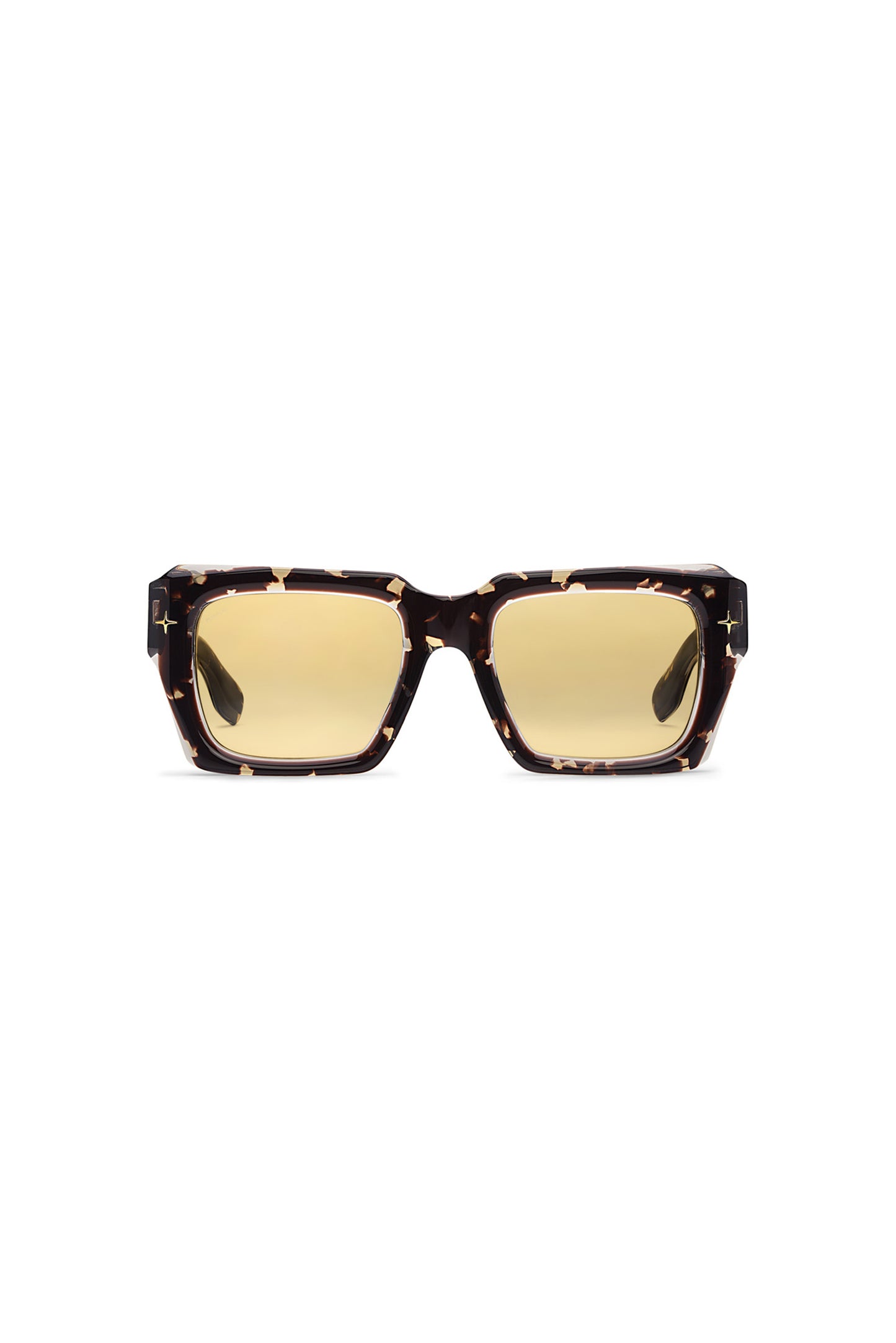 V001 Skye oversized square sunglasses with warm yellow tinted TRX lenses and acetate frame.