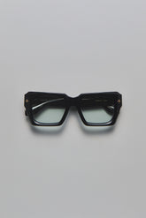 V001 Skye oversized square sunglasses with blue tinted TRX lenses and 100% acetate frame.