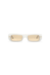 V002 Mercer sunglasses with rectangular frame and brown tinted TRX lenses.