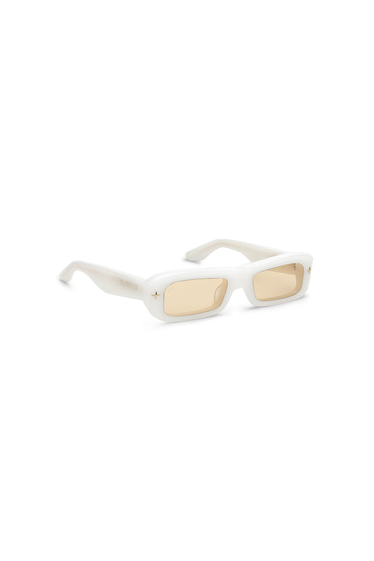 V002 Mercer rectangular sunglasses with brown tinted TRX lenses and 100% acetate frame.
