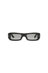 V002 Mercer rectangular acetate sunglasses with smoke gray tinted lenses and UV400 protection.