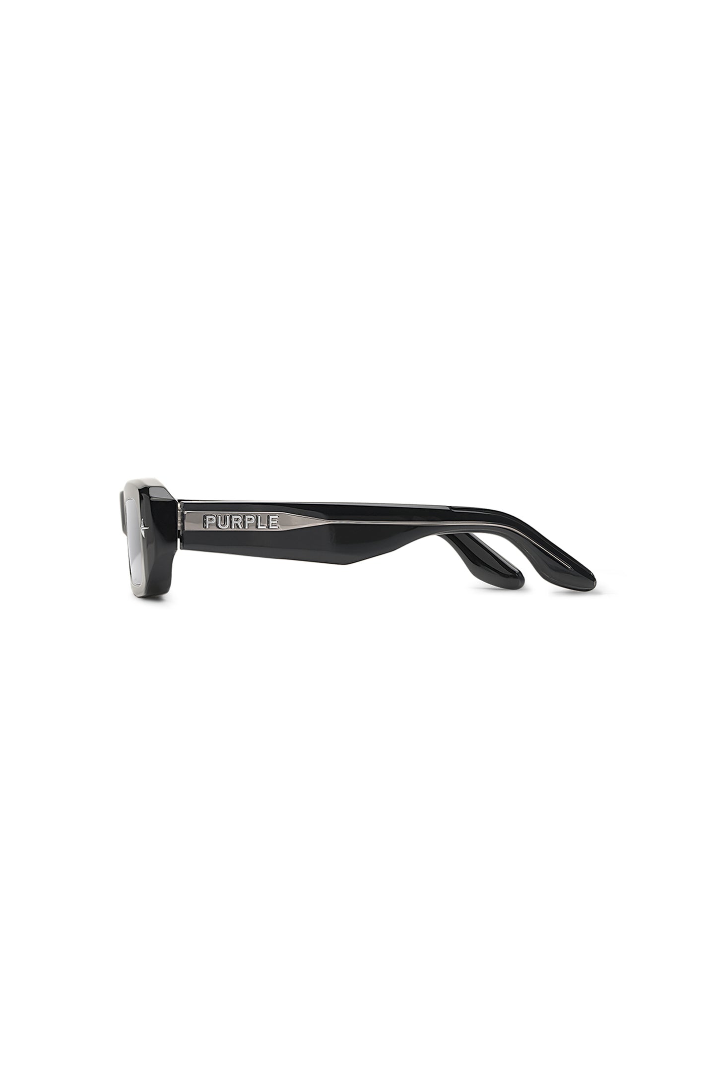 V002 Mercer rectangular sunglasses with smoke gray tinted lenses in acetate frame.