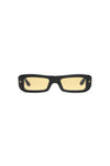 Mercer sunglasses in rectangular shape with warm yellow tinted TRX lenses and acetate frame.