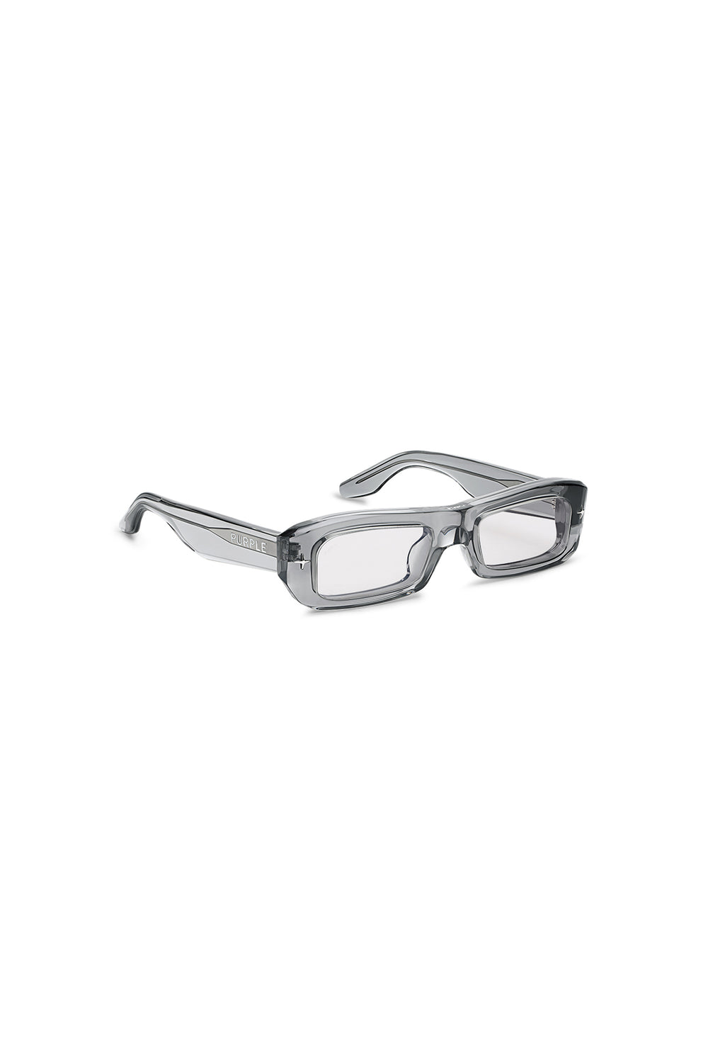 V002 Mercer sunglasses with semi-transparent acetate frame and light silver tinted lenses.