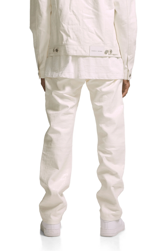 P011 MID RISE STRAIGHT LEG PANT - Leather Brilliant White