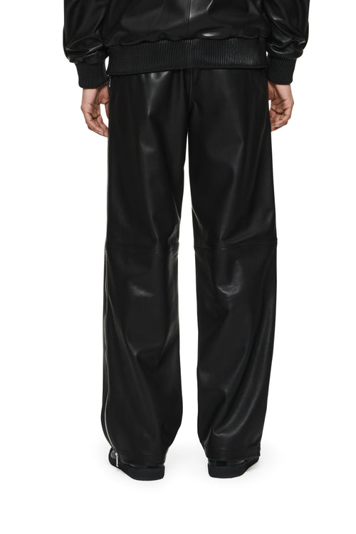 Leather Side Zip Track Pant