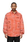 PADDED QUILT LINED BANDANA SHIRT - Red