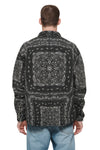 PADDED QUILT LINE BANDANA SHIRT - Black
