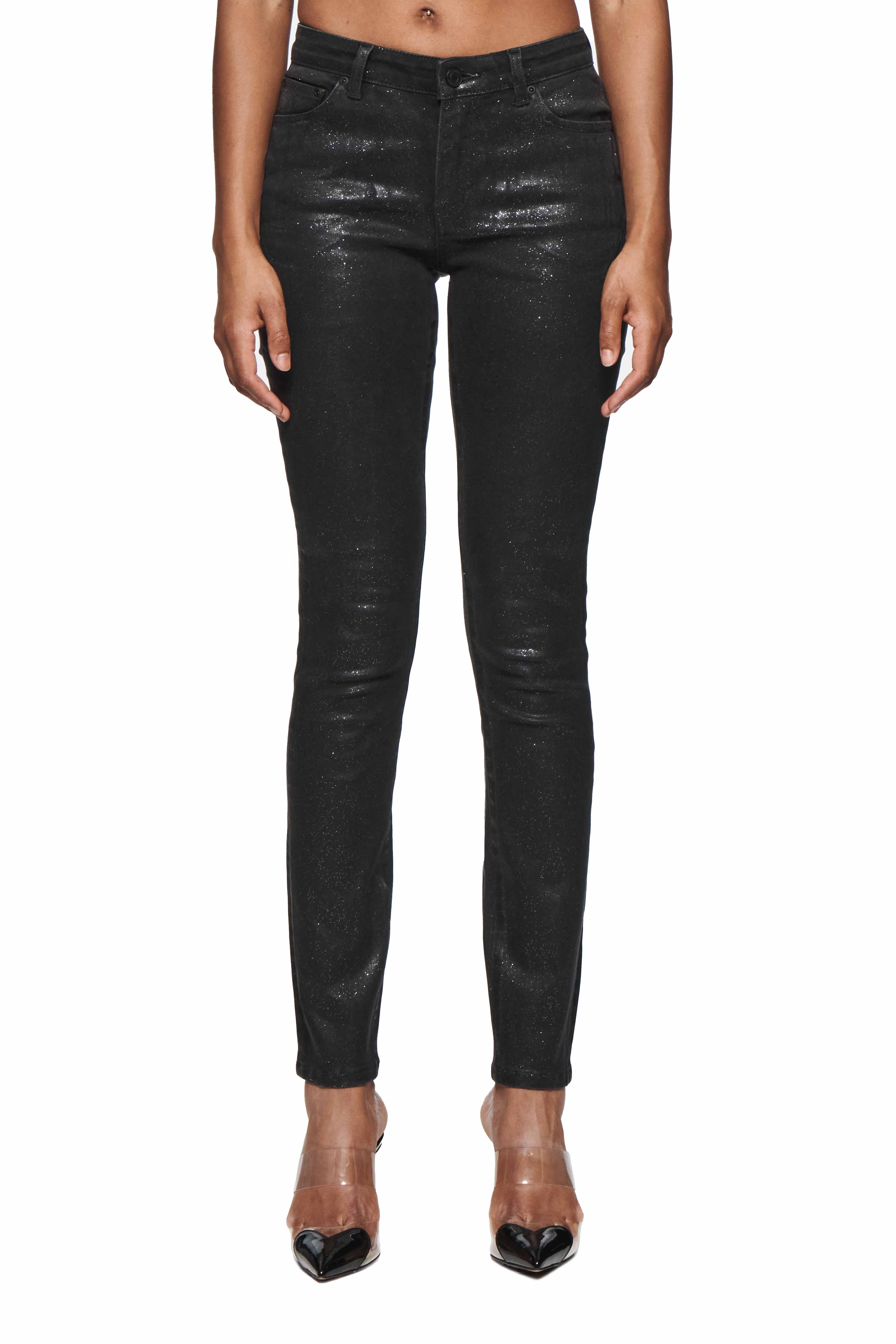 Skinny Mid Rise Glitter – PURPLE BRAND