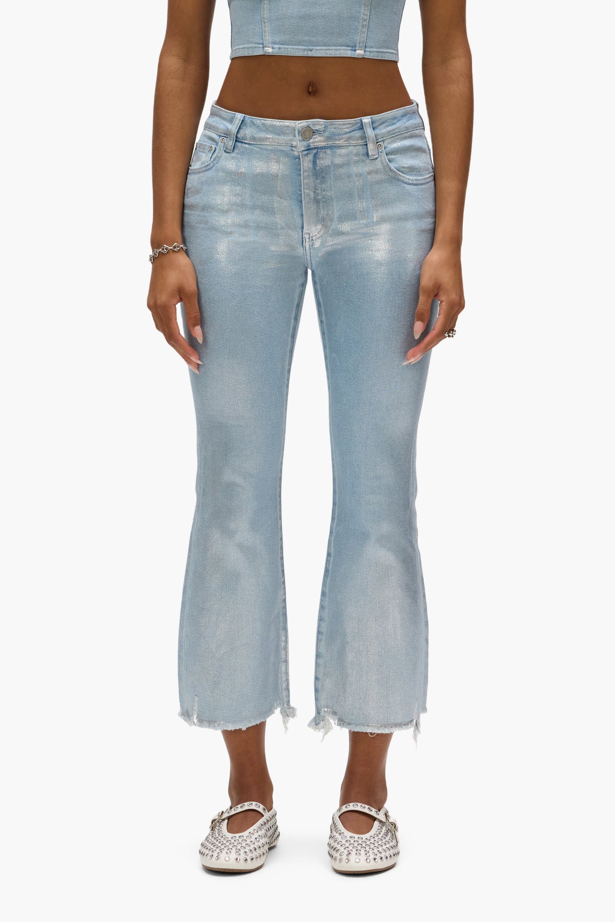 Ankle Bootcut Silver Foil