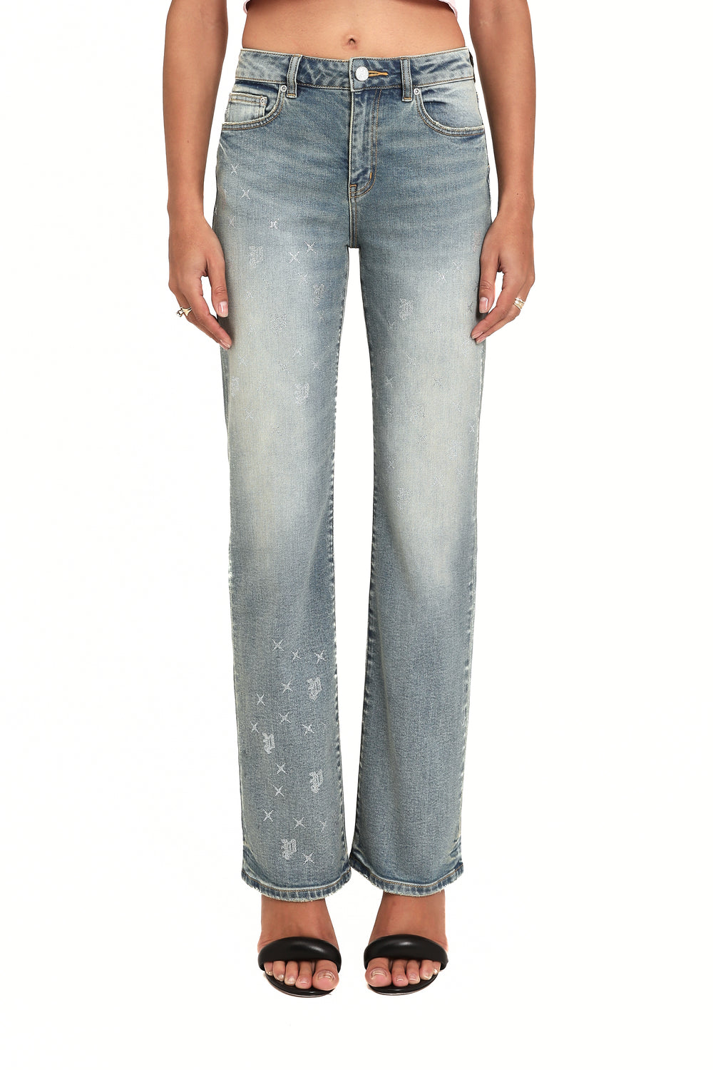 Slim Straight Monogram Bling