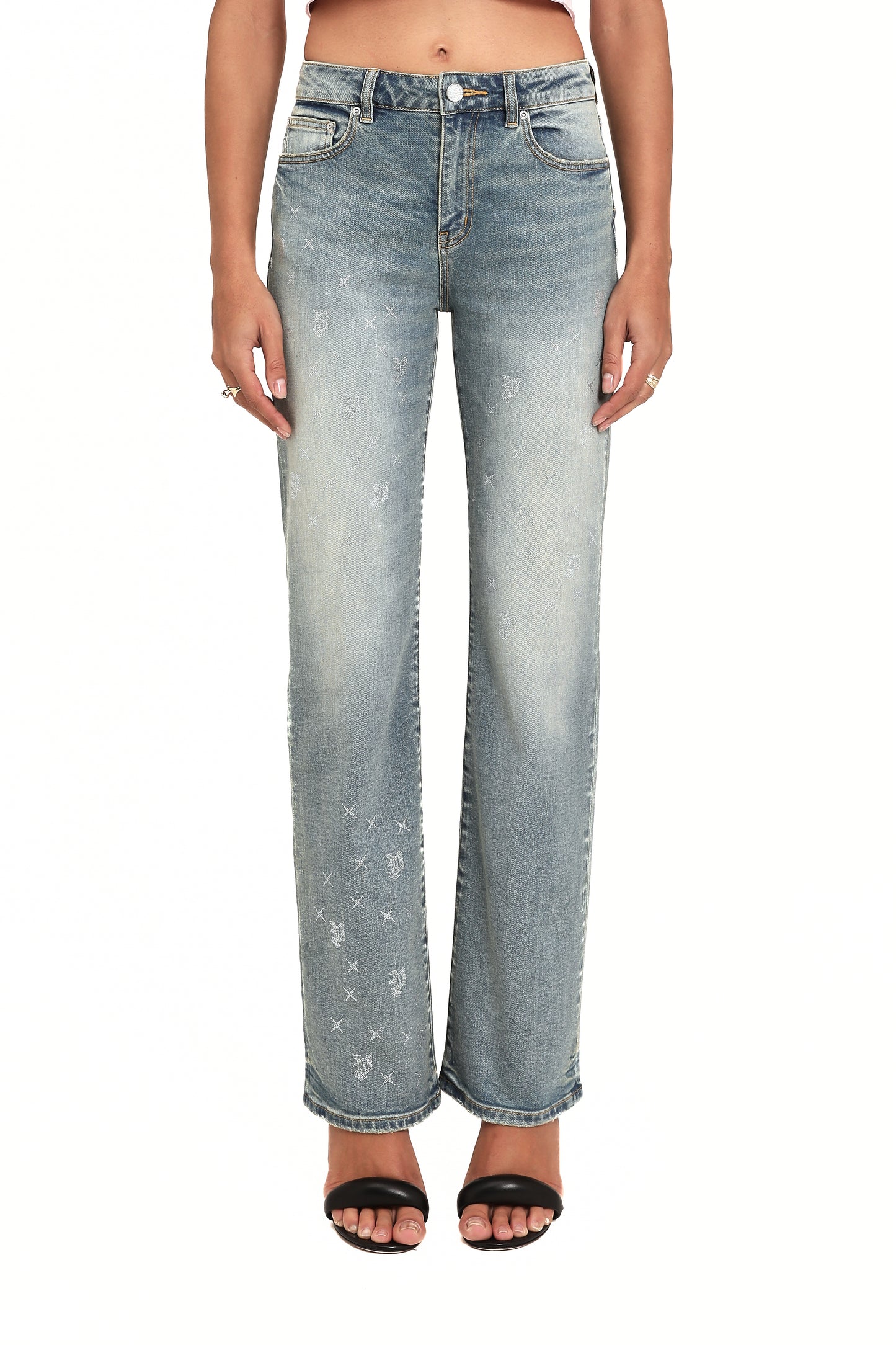 Slim Straight Monogram Bling