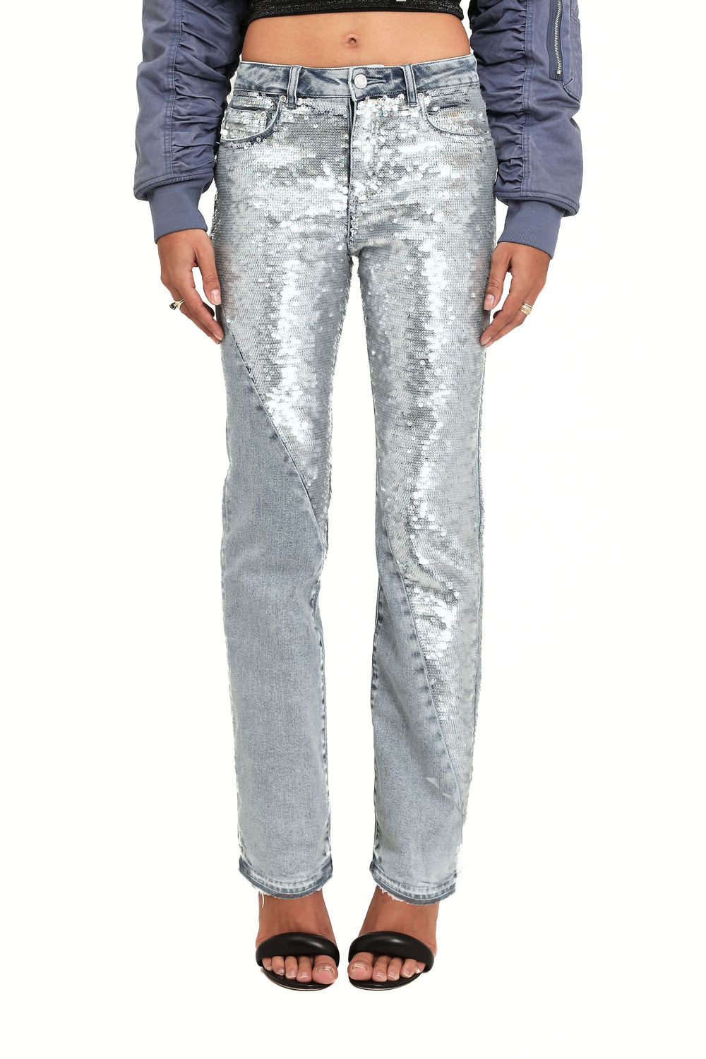 Slim Straight Split Sequin