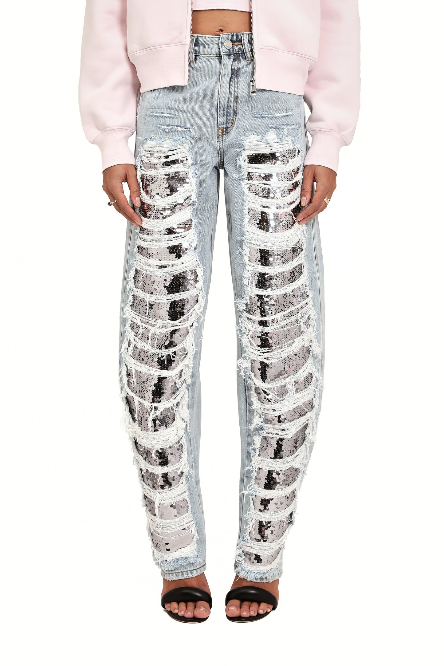 Sequin Blowout Barrel Leg