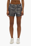 Foil Rhinestone Cut Off Shorts