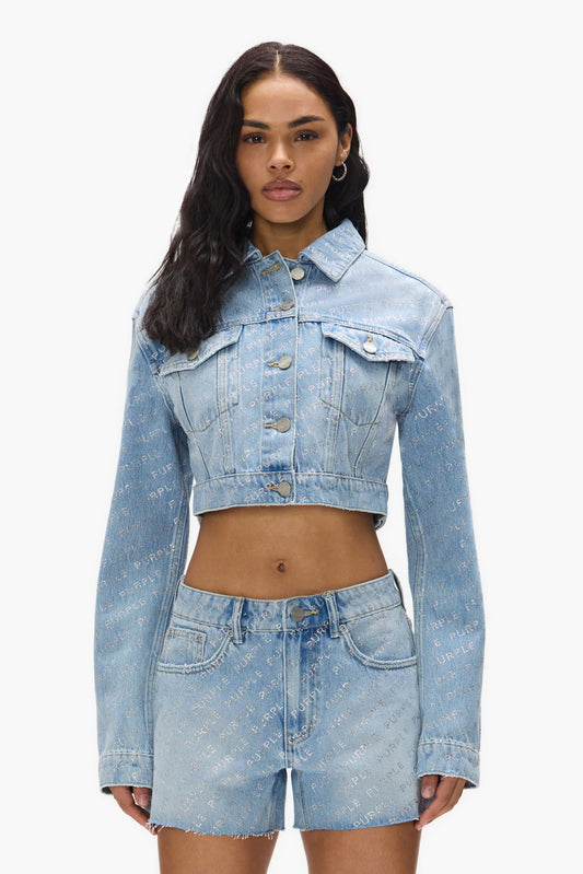 Logo Bling Crop Jacket