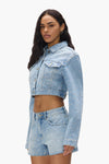Logo Bling Crop Jacket