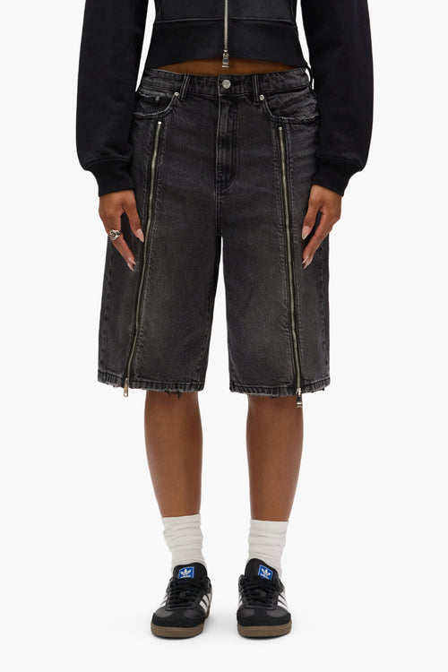 Zip Denim Short
